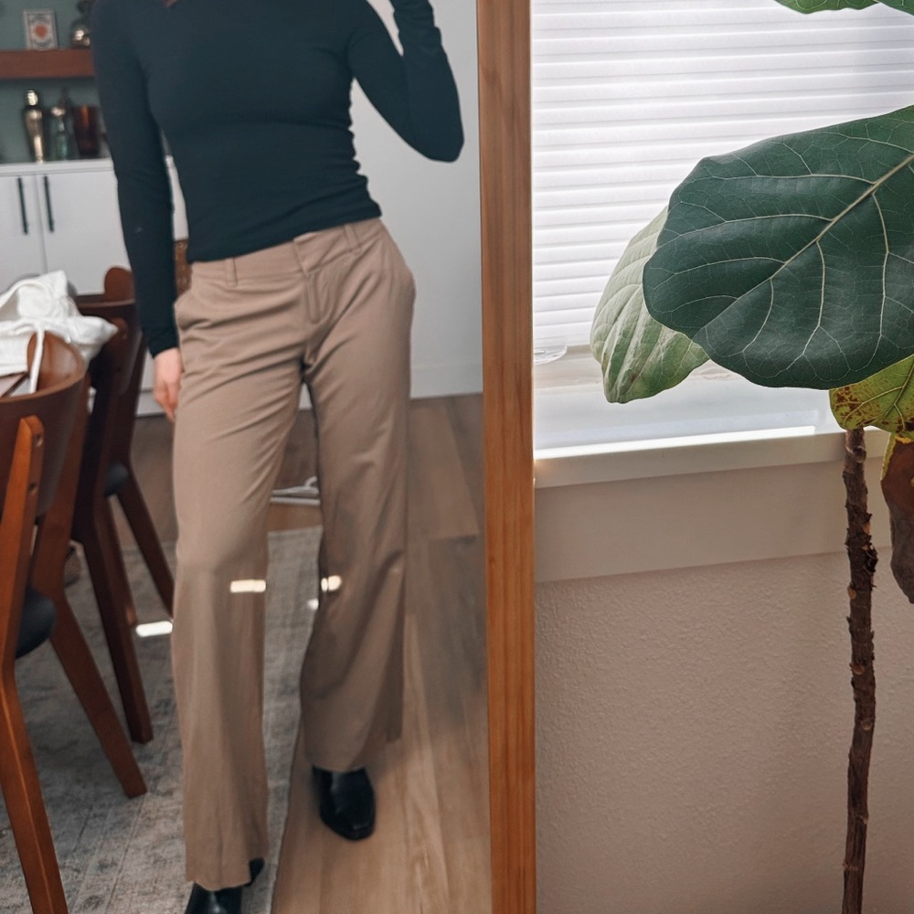 Ann Taylor Wide Leg Tan Trousers